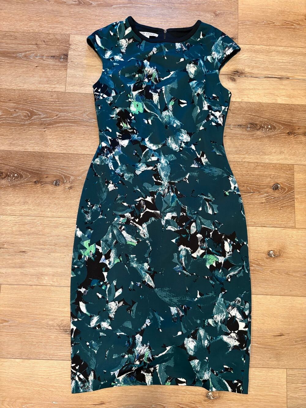 Maggy London Emerald Green Floral Sheath Dress size 6